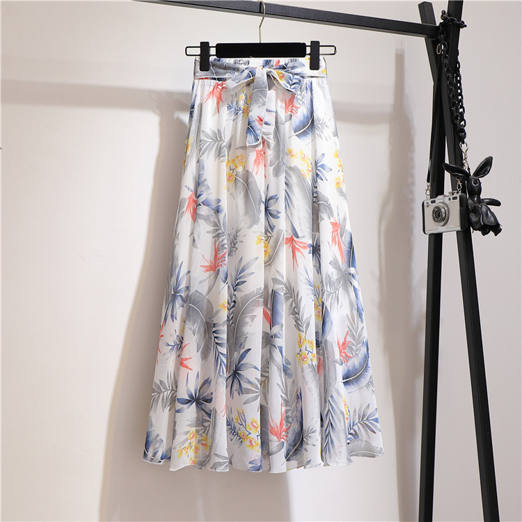 Summer Casual Vintage Style Geometric Polka Dots Flower Polyester Chiffon Maxi Long Dress Skirts display picture 1