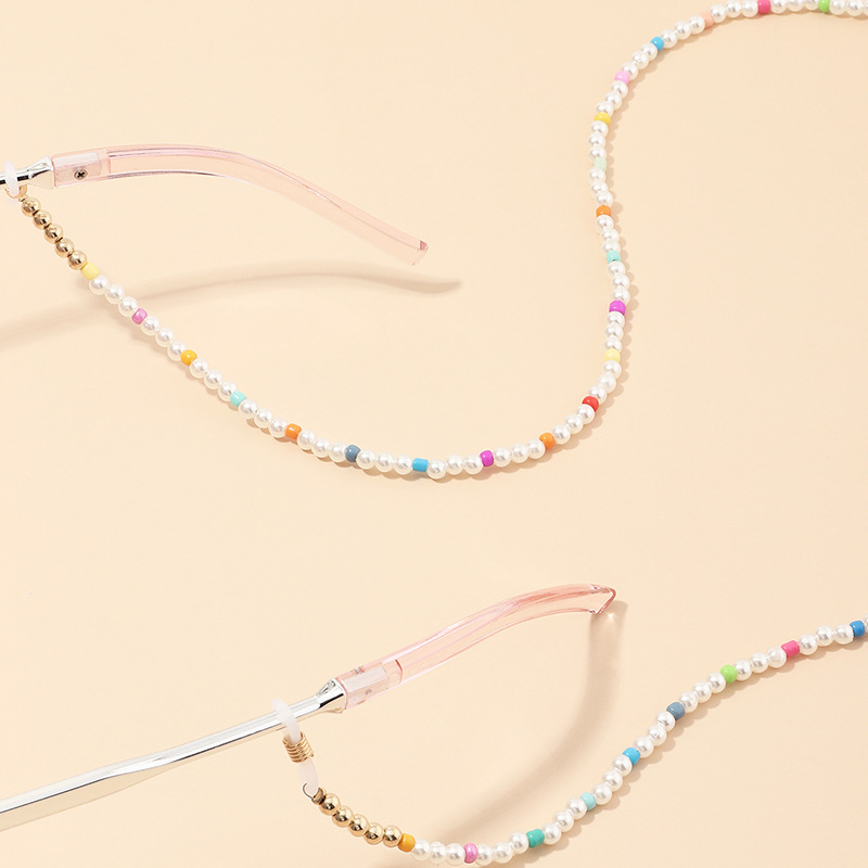 Cadena de gafas de cuentas de arroz de colores de estilo bohemio cadena de gafas de sol hechas a mano al por mayorpicture3