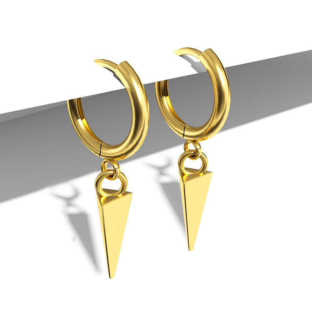 Simple  Geometric  Exaggerated Copper Long Triangle Earrings display picture 2