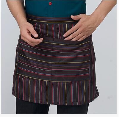 Camarero hombres y mujeres corto delantal negro restaurante del hotel restaurante Occidental cafetería cocina media cintura