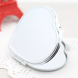 Compact Mirror heart-shaped, handmade, small portable pocket mirror, customizable logo
