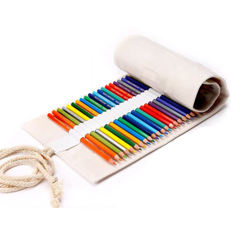 Estuche enrollable de lona para lápices – organizador de 36/72 ranuras, funda protectora para lápices de colores