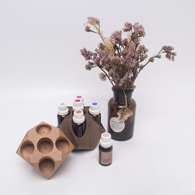 厂家新品精油展示架摆台实木制品收纳盒5孔15ml瓶整理架精油盒|ru