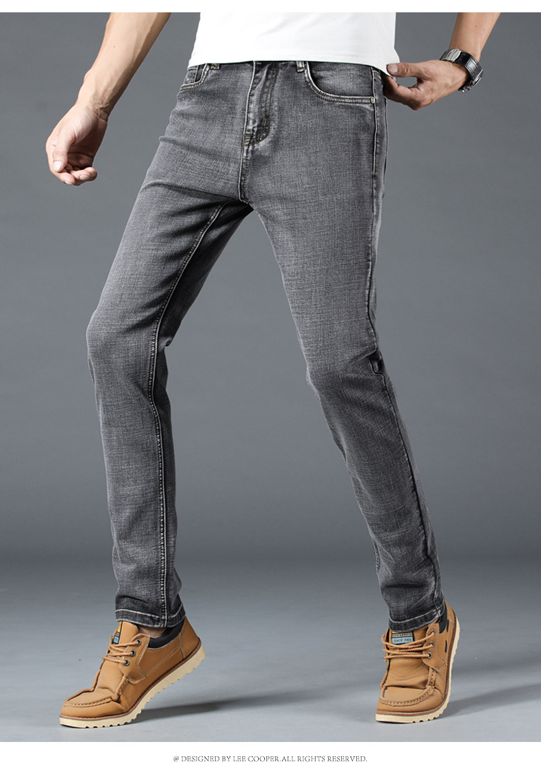 Europäische Jeans für Frühling und Herbst, schwarze Slim Fit-Jeans, nostalgische, gerade geschnittene Mode, trendige Herren-Jeans_voghion.com