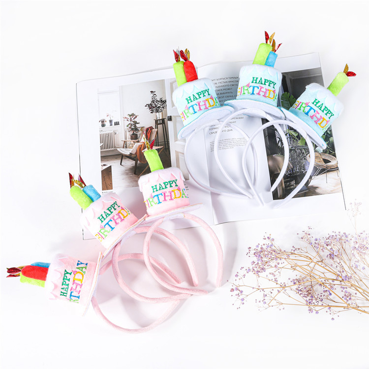 new pattern Europe and America Fine Carnival Head hoop Happy Birthday Head hoop Birthday Cake candle modelling Head hoop
