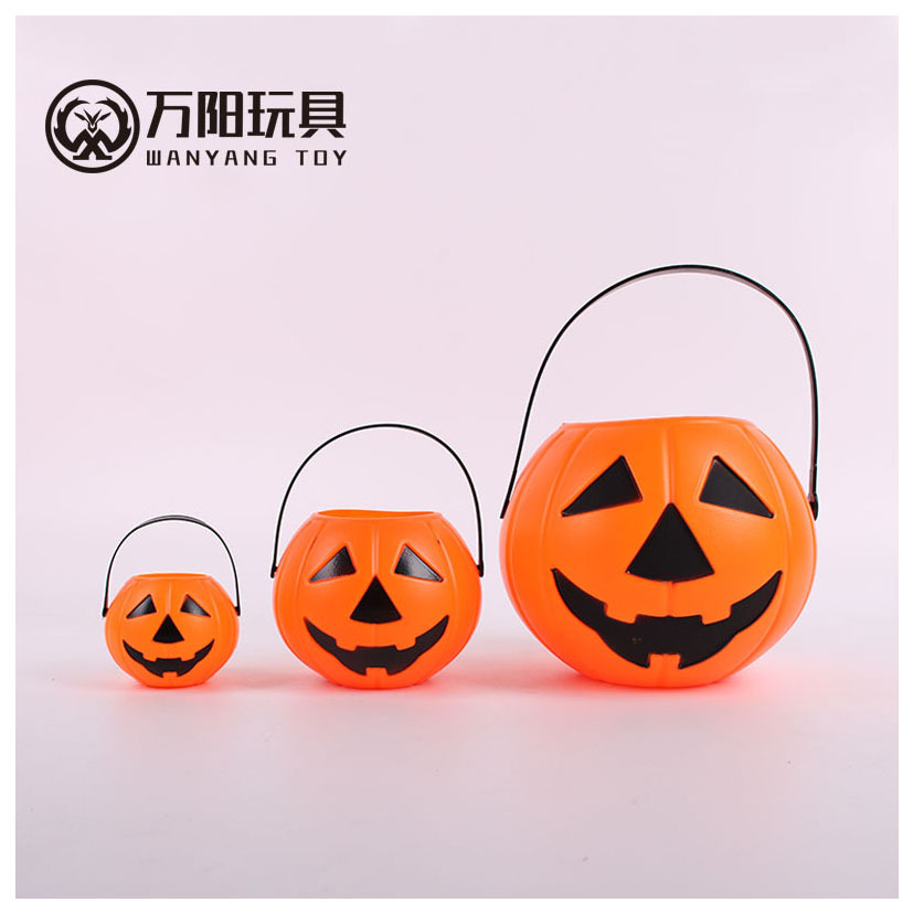 Cubo de calabaza para Halloween para niños, con sonido y luz, para regalo, al por mayor