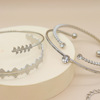 Silver bracelet, set, European style, simple and elegant design