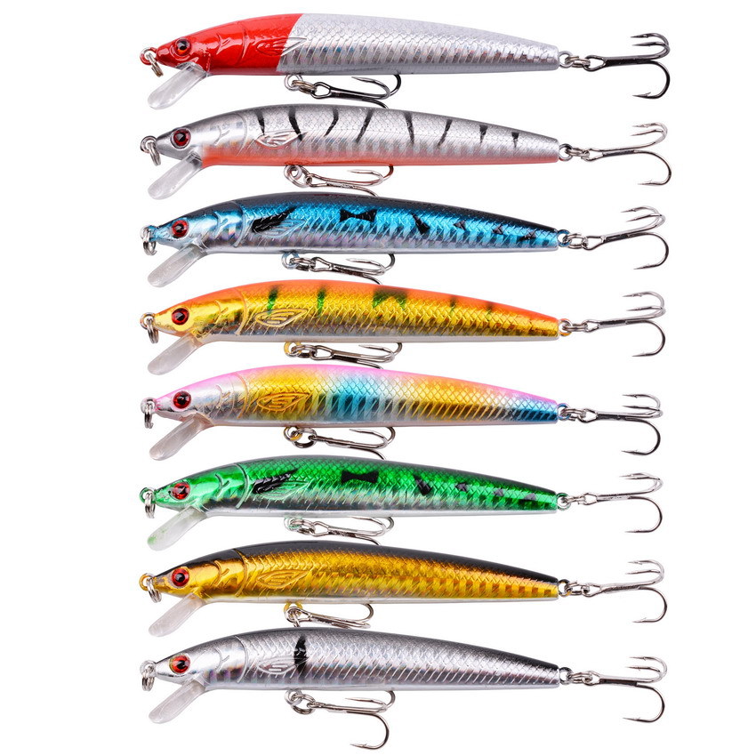 Shallow Diving Minnow Lures Sinking Hard Baits Fresh Water Bass Swimbait Tackle Gear