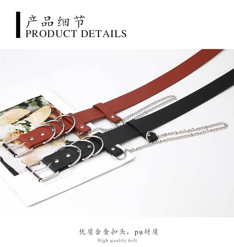 Streetwear Square Iron Unisex Leather Belts display picture 6