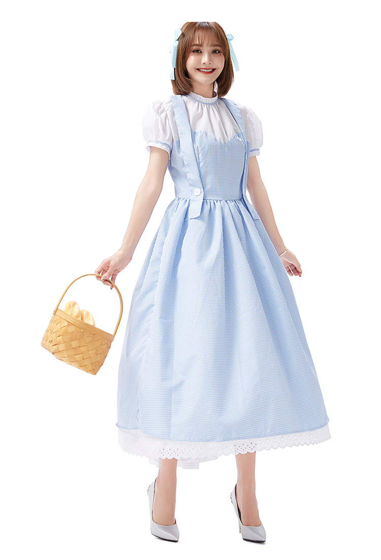 Cosplay Costume Fairy Tale Grid Farm Girl Long Dress Wholesale Nihaojewelry display picture 5