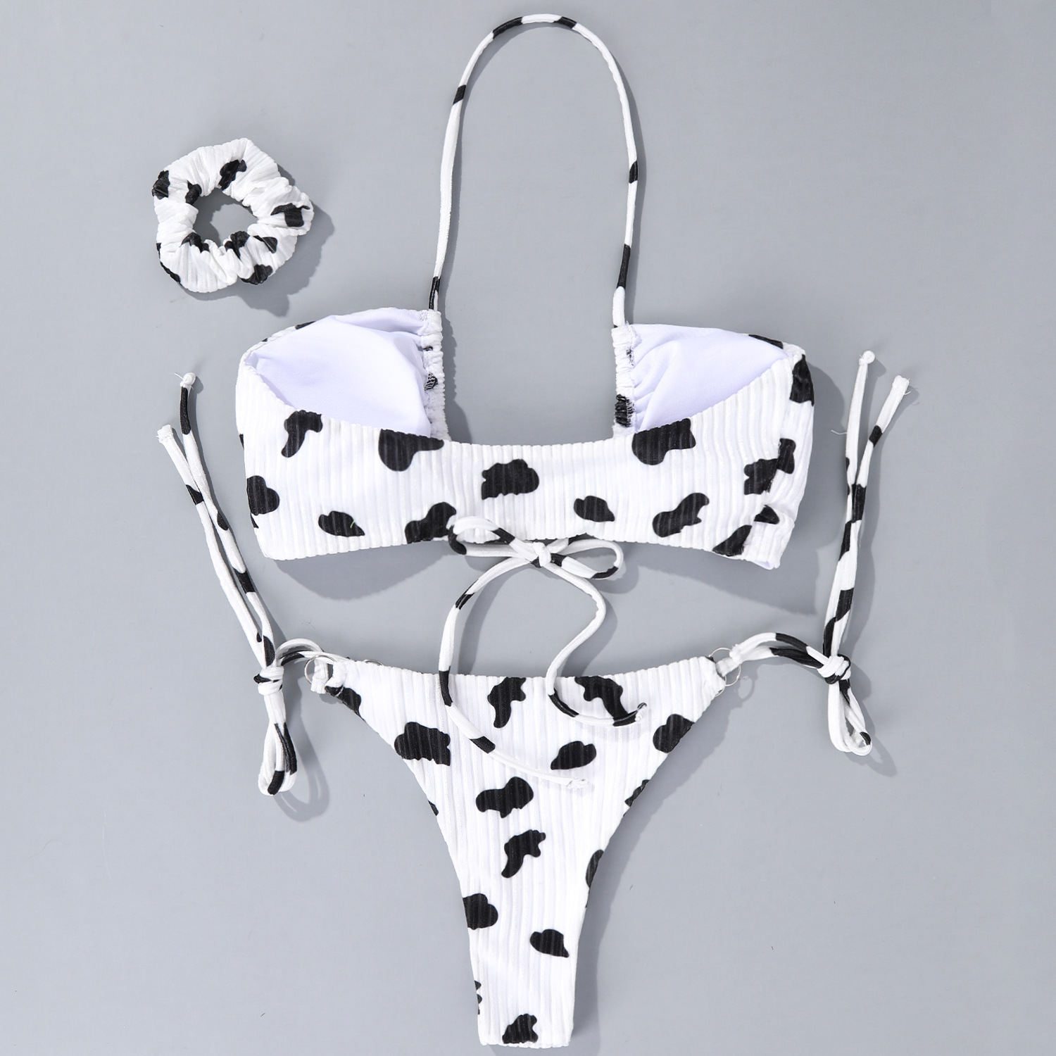 Cow Printed Lace Sexy Halter Bikini NSDYS53995