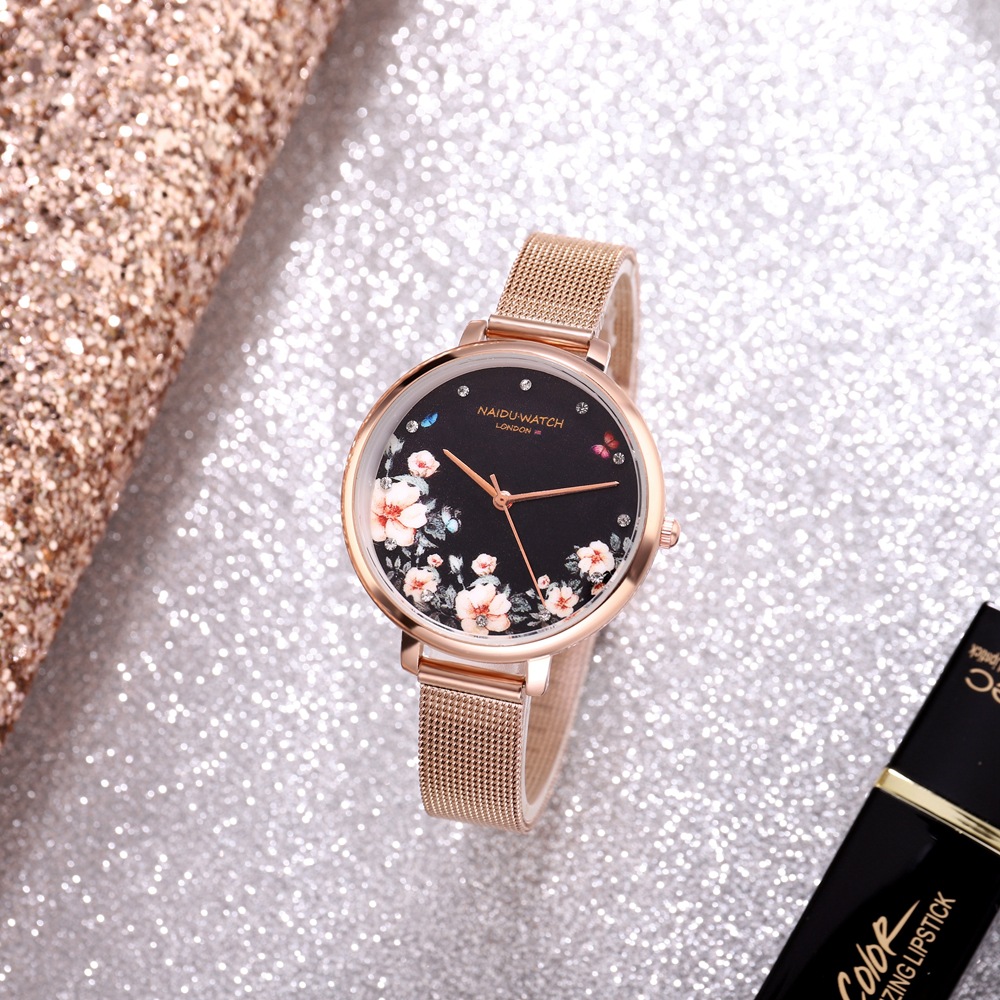 Gedruckter Instagram-Schlichter und modischer Stil Student Quarz Mode Aktivität Schnalle Damenuhr Trend_voghion.com