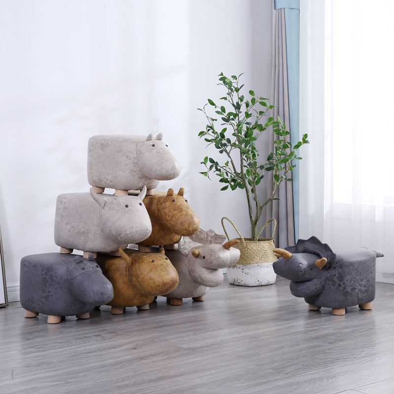 创意大象换鞋凳卡通恐龙动物凳子宝宝玩具小牛凳儿童毛绒小羊矮凳