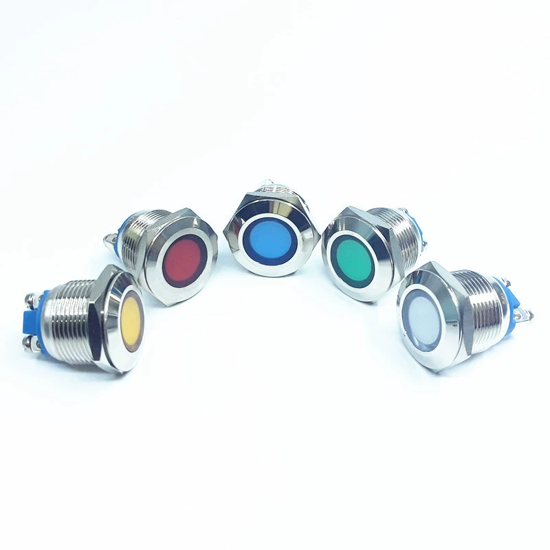 Metal indicator lamp, power supply, lights, 19mm, 19mm