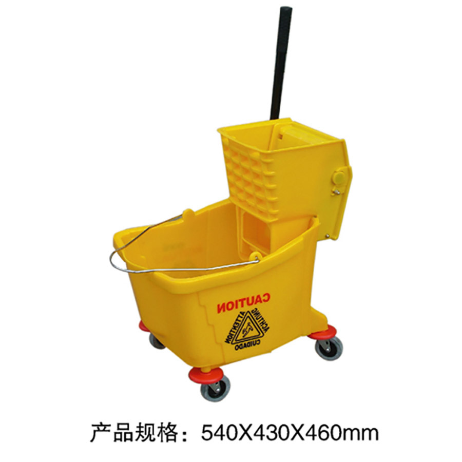 Gran Hotel de plástico exprimidor limpieza fregona cubo Hotel limpieza coche simple y doble fregona cubo 24 litros extra grande engrosada