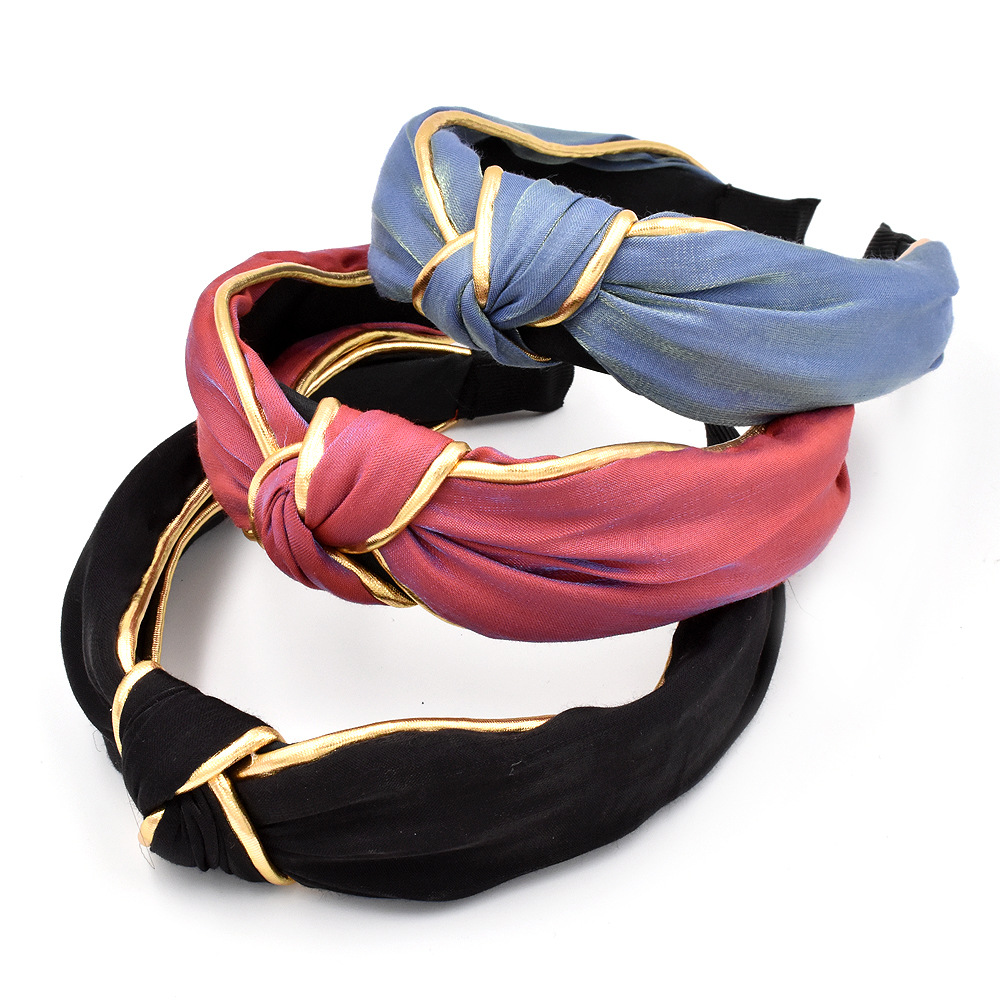 Retro Pure Color Knotted Headband display picture 8