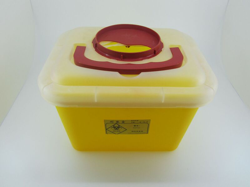 Factory carton square portable sharp instrument box 3L 5L 8L medical sharp instrument box syringe storage trash can