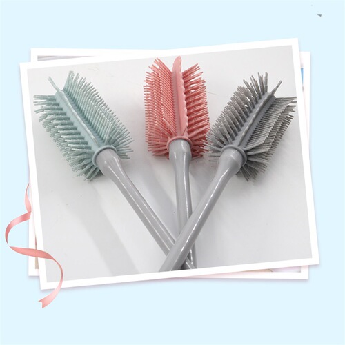 Silicone cleaning brush, cup brush, long handle thermos cup brush, glass cup brush, bottle and wine cup cleaning brush, bottle brush