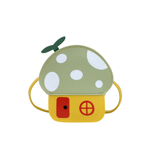 Children's bags wholesale  new cartoon cute small mushroom house crossbody accessories bag candy color zero wallet 