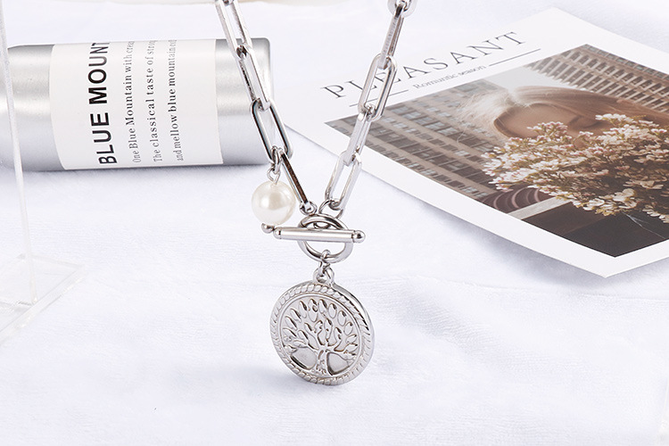 European and American New Normcore Ins Trendy Special-Interest Design Pearl Titanium Steel Womenu002