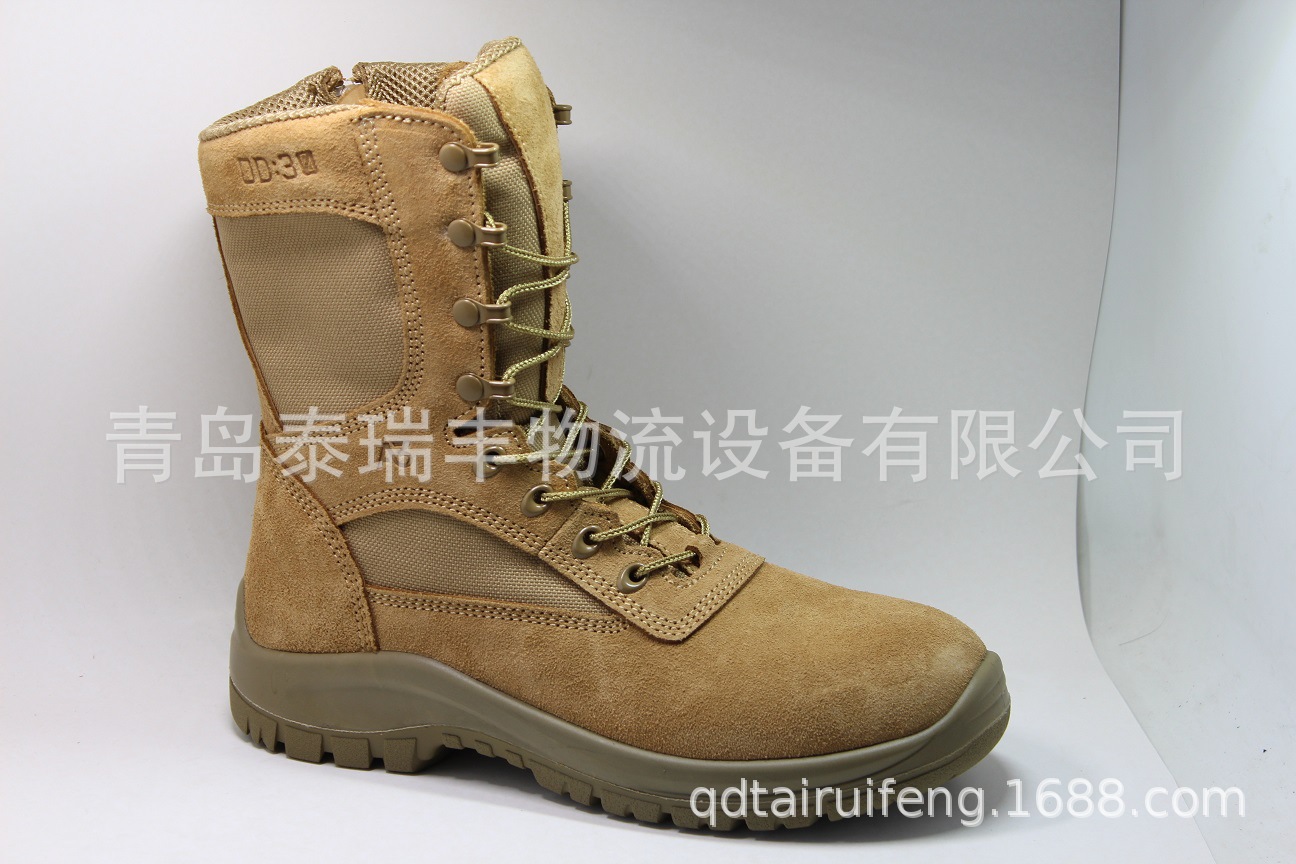 高帮耐磨作战靴沙色DMS模压户外作训防滑户外军靴工厂直发出口