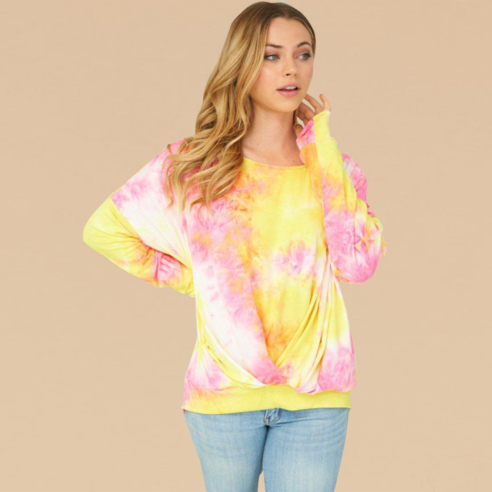 Nihaostyle Clothing Wholesale new long-sleeved tie-dye top NSHYG66731