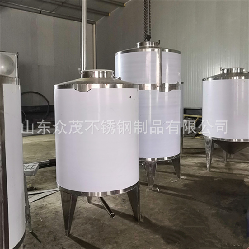众茂304不锈钢储罐 立式储水箱酒容器液体储存罐双层保温储罐50吨