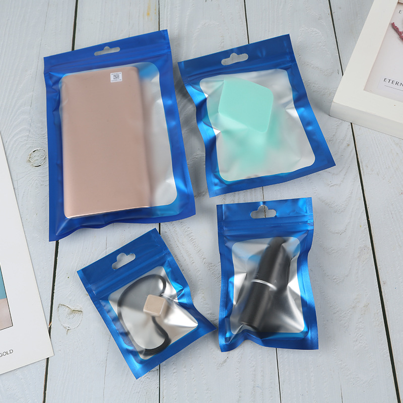 Bolso de la joyería bolsa de color ziplock esmerilado yin y yang bolsa de papel de aluminio digital electrónico bolsa de embalaje de productos en stock al por mayor