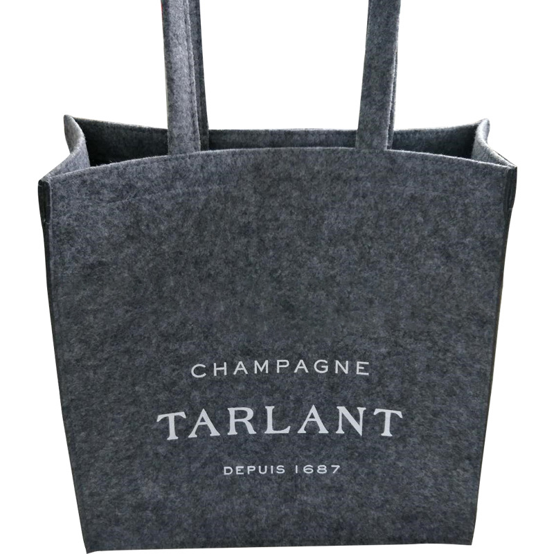 厂家供应毛毡手提收纳包无纺布旅行购物储物饭盒毛毡收纳袋加logo