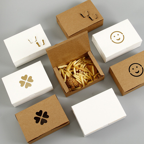 Disposable Korean fried chicken box kraft paper box chicken wings, chicken legs, chicken nuggets snacks, oil-proof takeaway packaging paper box