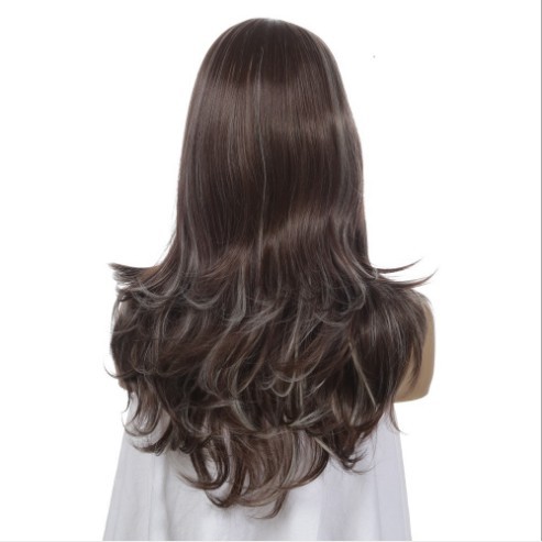 2020 Amazon pelucas europeas y americanas de moda damas desean cabello de fibra química de cabello largo