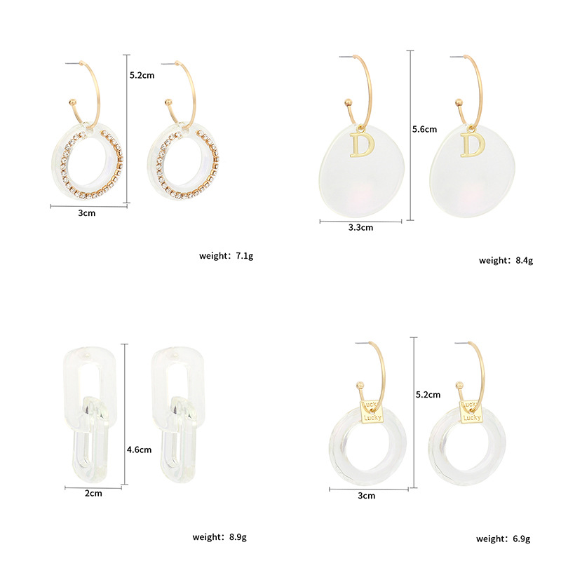 13g Weight Earrings Classification Wedding, Travel Occasion Geometric Pattern Women'S Gender Red, Yellow Color Fashion Crystal Flower Geometric Wild English Letter Ring Bear Earrings Nihaojewelry Wholesale 1
