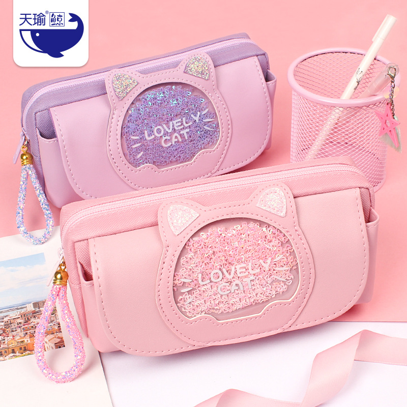 Tian Yu Manufactor Pencil bag Stationery bags Korean Edition canvas Stationery Quicksand lovely Stationery originality Pencil bag student