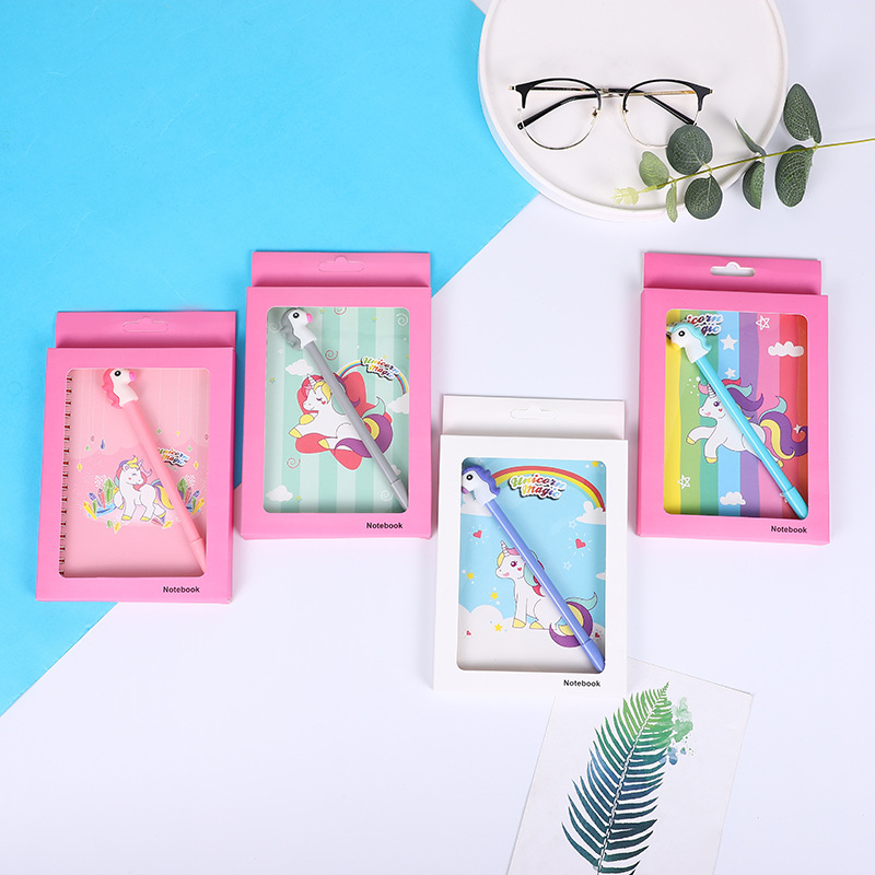 Cruz-frontera fantasía unicornio Oficina cuaderno traje mano libro libreta Premio niños Escuela Primaria estudiante libro