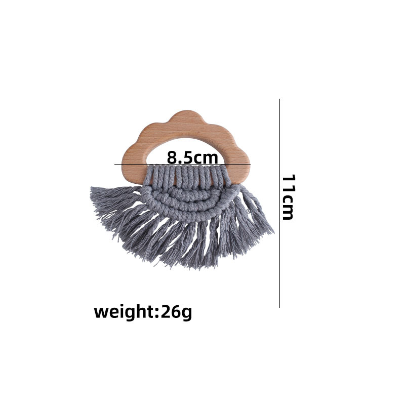 Bricolaje bebé creativo haya nube mordedor pulsera tejida a mano de algodón cuerda de juguete bebé dientes de molienda palo