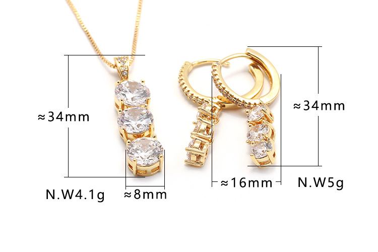 Simple Long Four-claw Gold-plated Zircon Earrings display picture 1