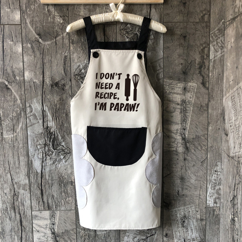 Lindo delantal doméstico de la pareja cocina impermeable a prueba de aceite de la moda de las mujeres ropa de trabajo japonesa sobretodo Impresión de logotipo impreso