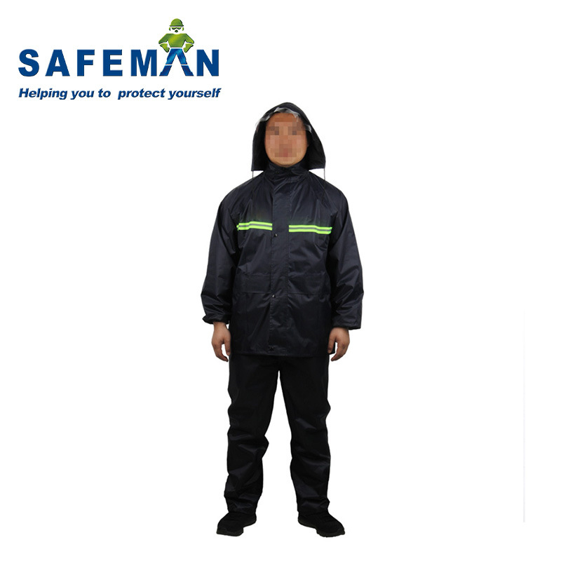 SAFEMAN君御 N211-1A带反光条雨衣套装XXL码 双层安全雨衣