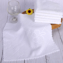 超细纤维 白方巾 毛巾 一次性切边花边小方巾 酒店餐巾小方巾