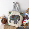 Retro knitted one-shoulder bag, backpack, ethnic cloth, with embroidery, ethnic style