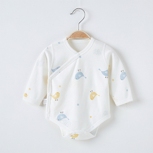 Baby wraps, spring, autumn and winter pure cotton one-piece clothes, newborn baby monk clothes, triangle clothes, crawl clothes, autumn clothes