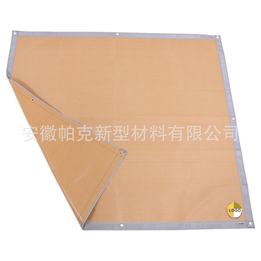 灰矽膠塗層防火毯滅火毯玻璃纖維隔熱墊家庭戶外燒烤野營毯阻燃布