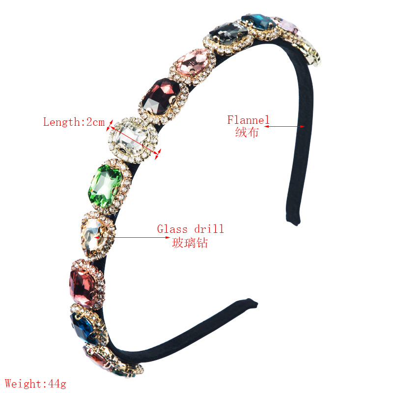 Korean New Fashion Simple Retro Hair Accessories Super Flash Glass Diamond Thin Edge Hair Band display picture 1