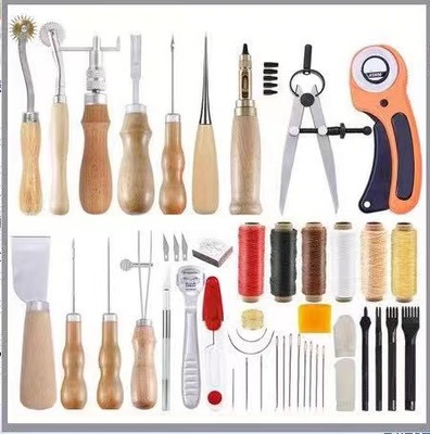 厂家批发 皮革工具套装DIY手艺皮具手缝装皮革手艺套装09款|ms