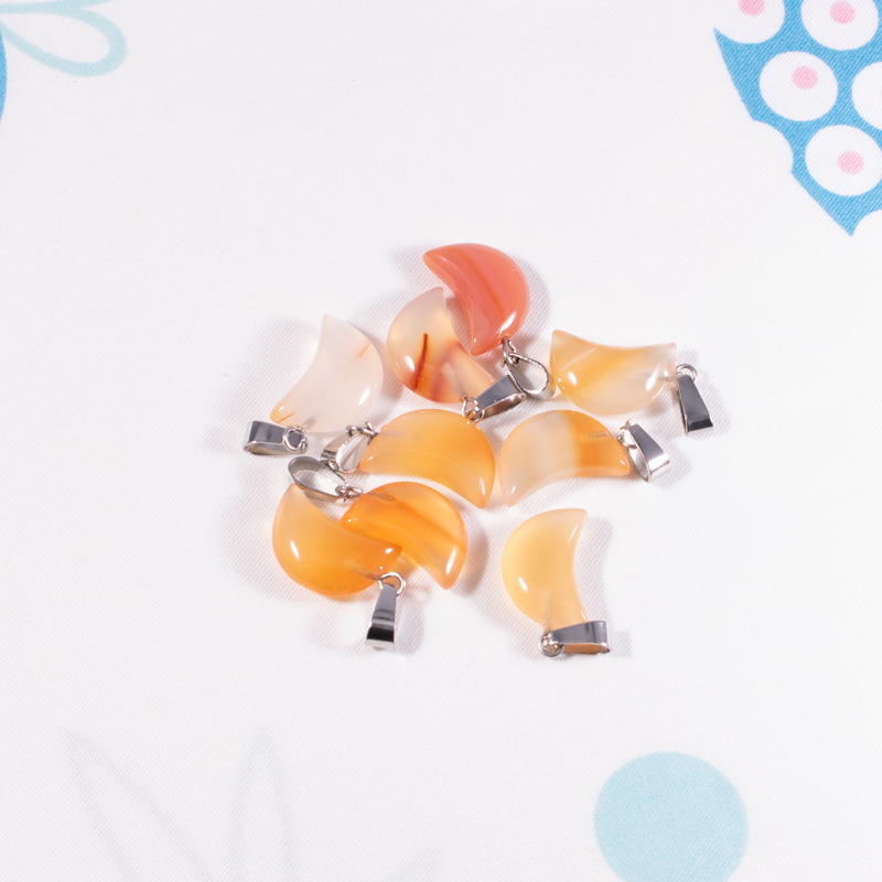 Fábrica al por mayor natural Rosa piedra Luna COLLAR COLGANTE DIY joyería haciendo pendientes accesorios de la joyería en stock