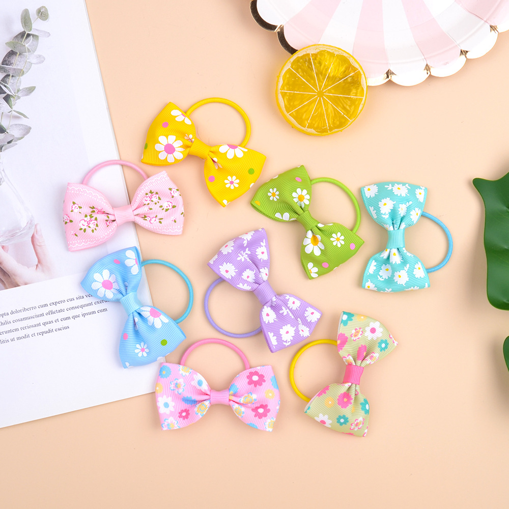 Fashion Children's Hair Accessories Candy Color Hair Rope Small Daisy Rubber Band display picture 1