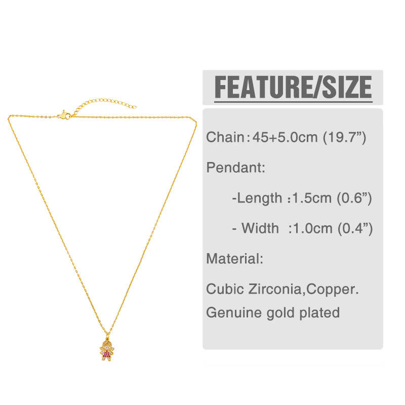 Fashion Cartoon Character 18k Gold Plated Necklace In Bulk display picture 11