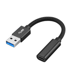 新款USB3.1Type-C数据线AM转C母 金属壳编织 OTG音频转接线