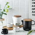 创意简约带木盘花北欧茶具蜡烛底座水果茶下午茶陶瓷茶具套装