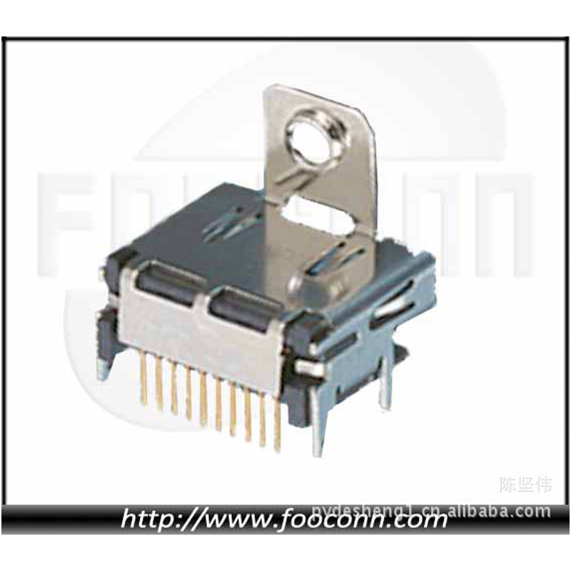 HDMI连接器/hdmi母座90度DIP单耳